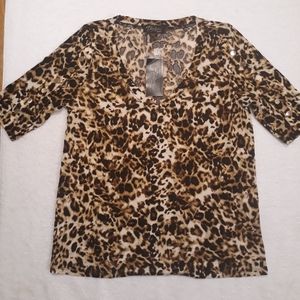 Thalia Sodi Elbow Sleeve V-neck with Plackets XS